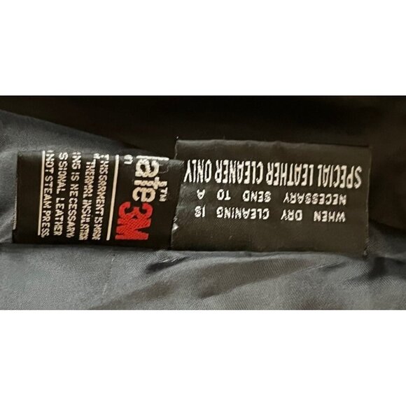 Vintage Wilsons Long Leather Black Jacket Mens Large Lined 3M Thinsulate - Picture 11 of 12